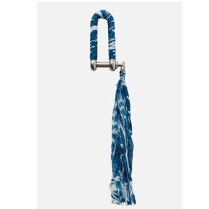 FREE PEOPLE Ribbon Wrapped Carabiner Bag Charm - Blue Batik